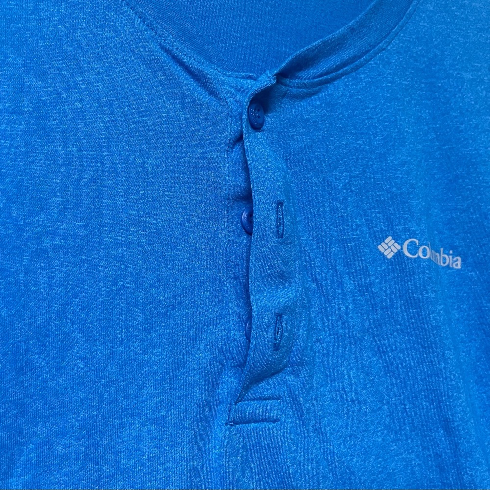Mens Columbia Short Sleeve Tee Shirt Omni Wick Buttons Loghtweight Blend Sz XL - Picture 4 of 6